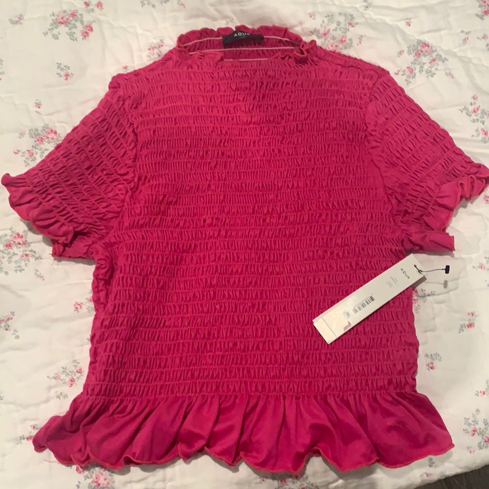 beautiful hot pink- brand new - peplum style fun top!